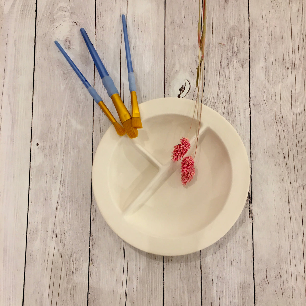 Céramique à décorer - Assiette 3 compartiments